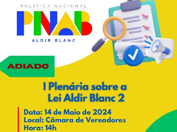 PLENÁRIA CULTURAL ADIADA